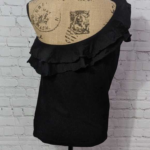 American Living One Shoulder Ruffled Top Xl - Picture 3 of 4